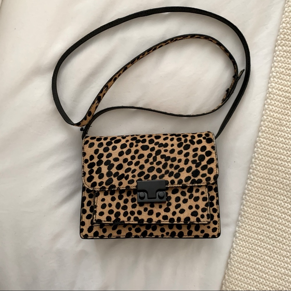 Loeffler Randall Mini Rider Cheetah Calf Hair Bag